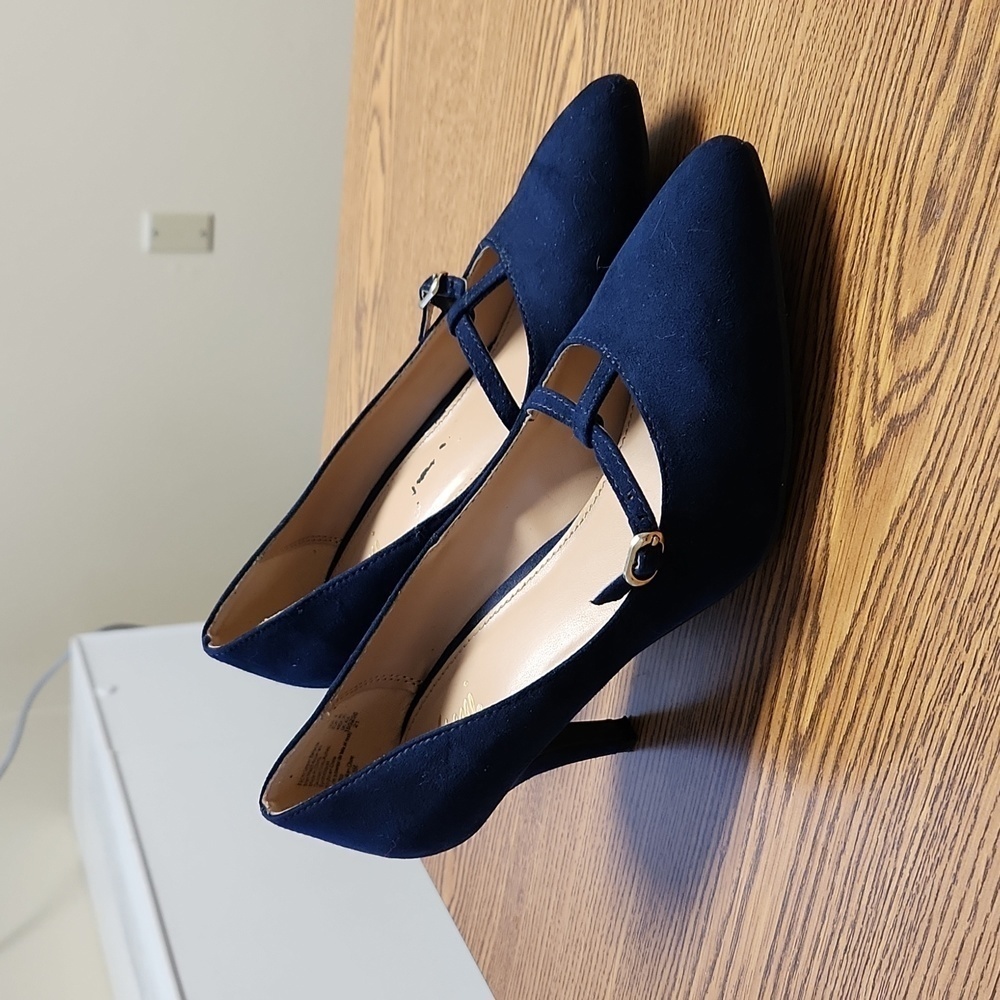 Blue Faux Suede Heels by Fioni size 8